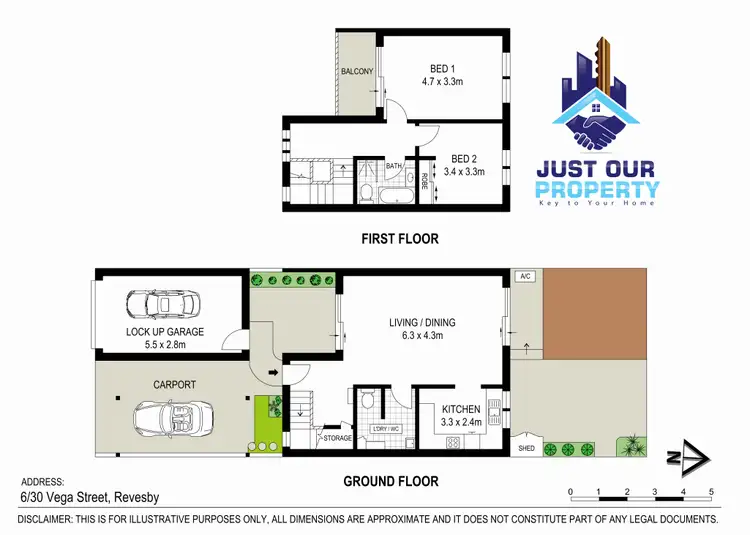 Floorplan of Homely townhouse listing, 6/30 Vega Street, Revesby NSW 2212