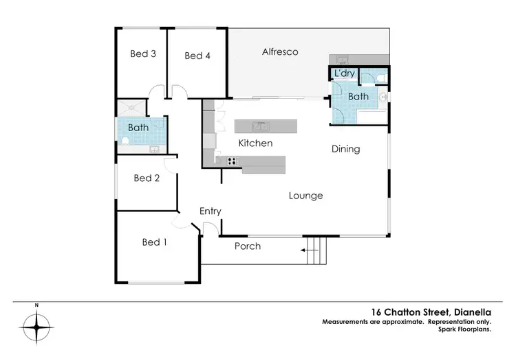 Floorplan of Homely house listing, 16 CHATTON STREET, Dianella WA 6059