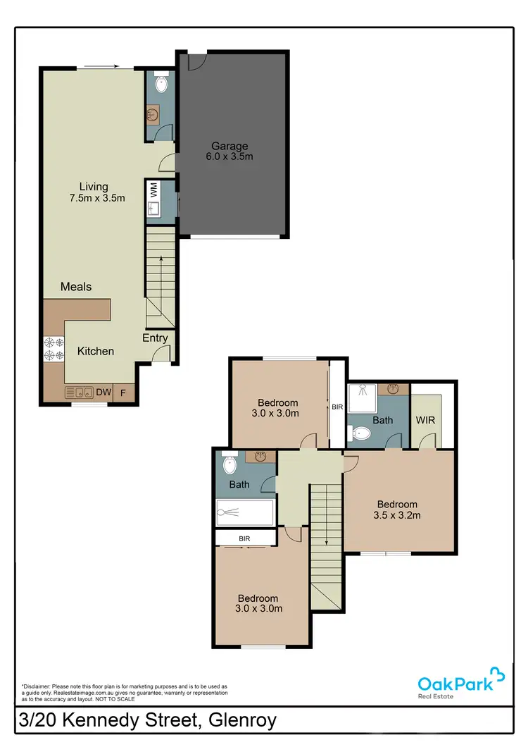 Floorplan of Homely townhouse listing, 3/20 Kennedy Street, Glenroy VIC 3046