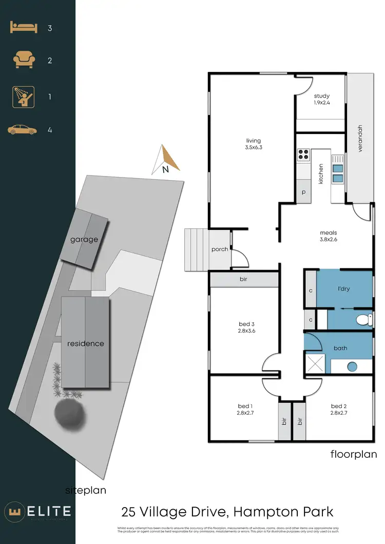 Floorplan of Homely house listing, 25 Village Drive, Hampton Park VIC 3976