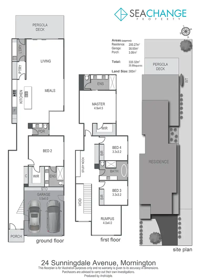 Floorplan of Homely house listing, 24 Sunningdale Avenue, Mornington VIC 3931
