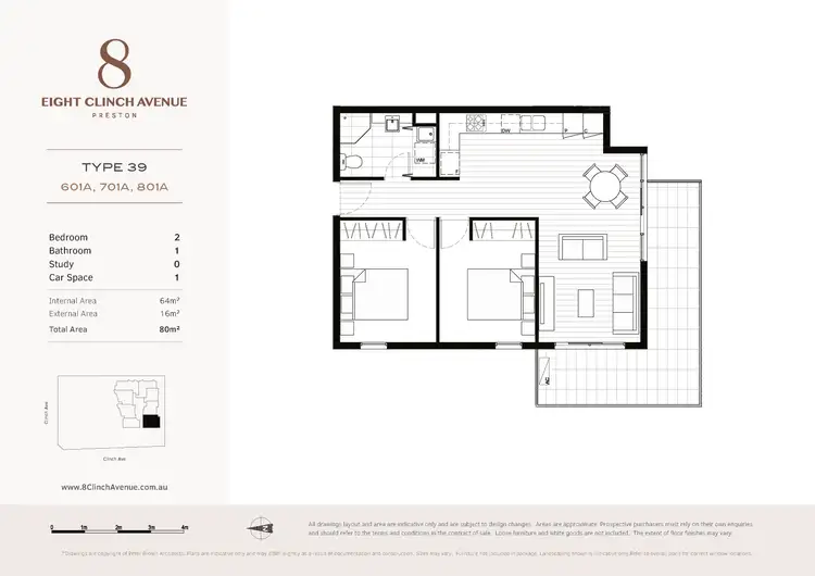 Floorplan of Homely apartment listing, 801a/6 Clinch Avenue, Preston VIC 3072