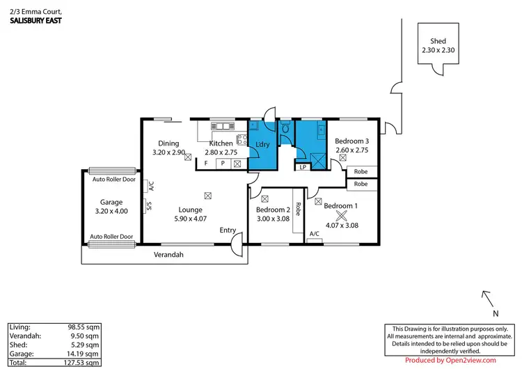Floorplan of Homely unit listing, 2/3 EMMA COURT, Salisbury East SA 5109