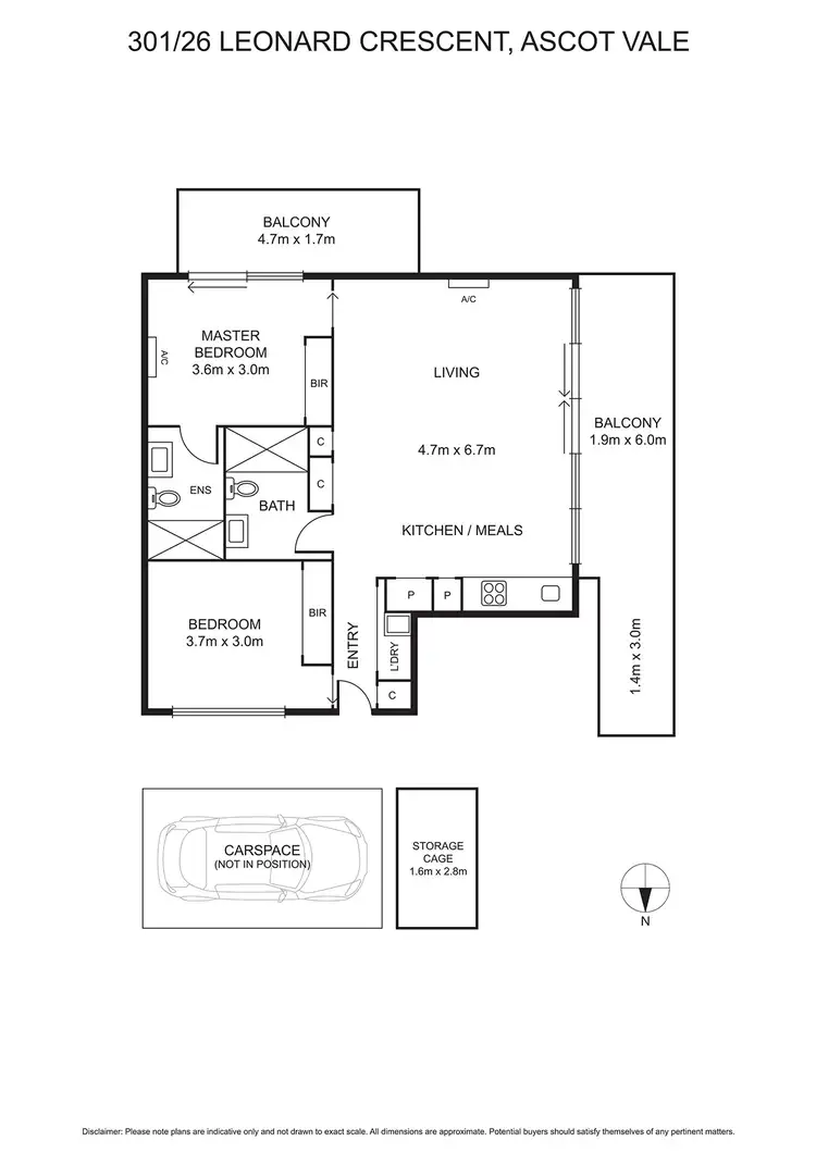 Floorplan of Homely apartment listing, 301/26 Leonard Crescent, Ascot Vale VIC 3032