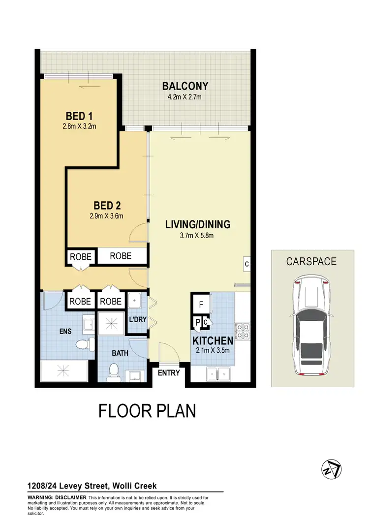 Floorplan of Homely apartment listing, 1208/24 Levey Walk, Wolli Creek NSW 2205