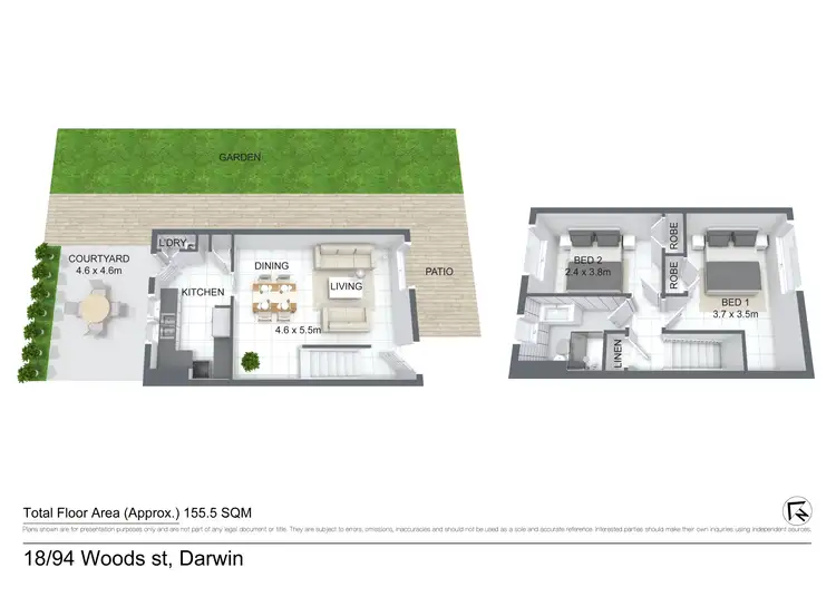 Floorplan of Homely apartment listing, 18/94 Woods Street, Darwin City NT 800