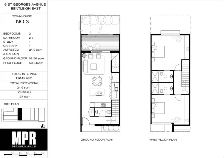 Floorplan of Homely townhouse listing, 3/6 St Georges Avenue, Bentleigh East VIC 3165