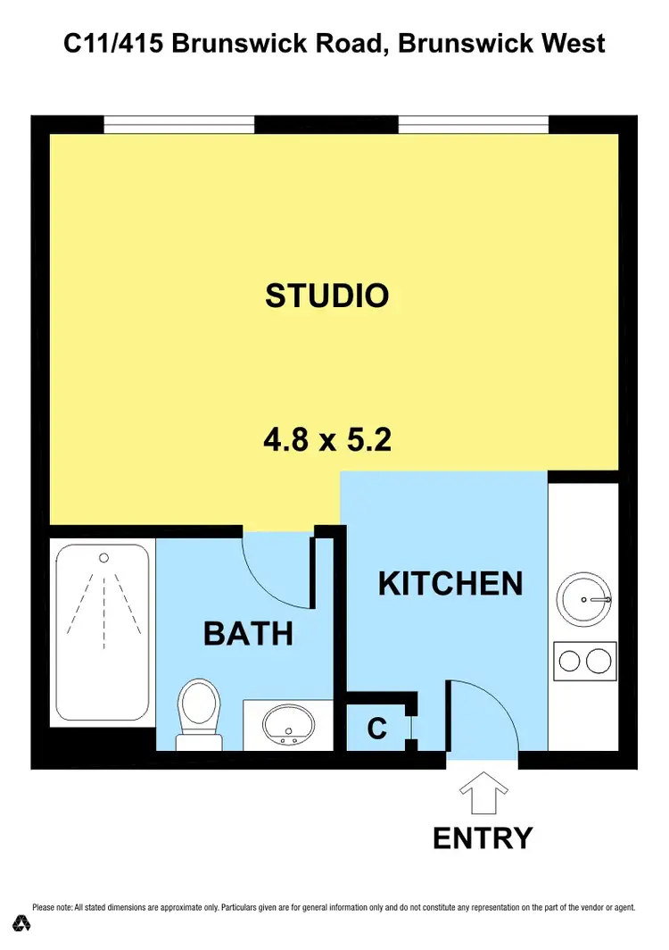 Floorplan of Homely studio listing, C11/415 Brunswick Rd, Brunswick West VIC 3055