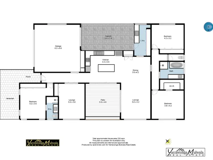 Floorplan of Homely house listing, 42 Phillip Hyland Drive, Yarrawonga VIC 3730