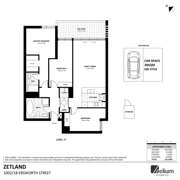 Floorplan of Homely apartment listing, 1002/18 Ebsworth Street, Zetland NSW 2017