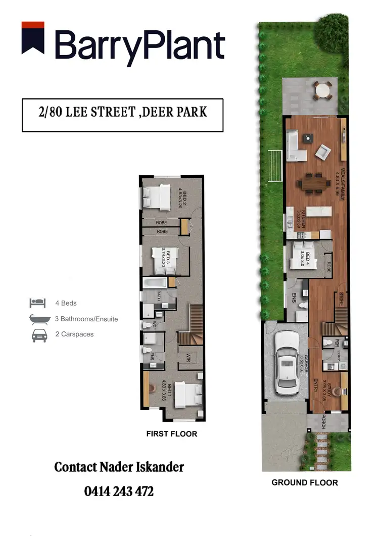 Floorplan of Homely townhouse listing, 2/80 Lee Street, Deer Park VIC 3023