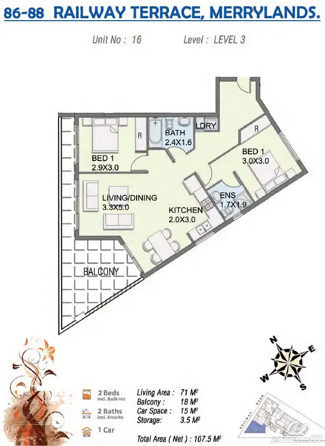 Floorplan of Homely apartment listing, 15/86-88 railway terrace, Merrylands NSW 2160