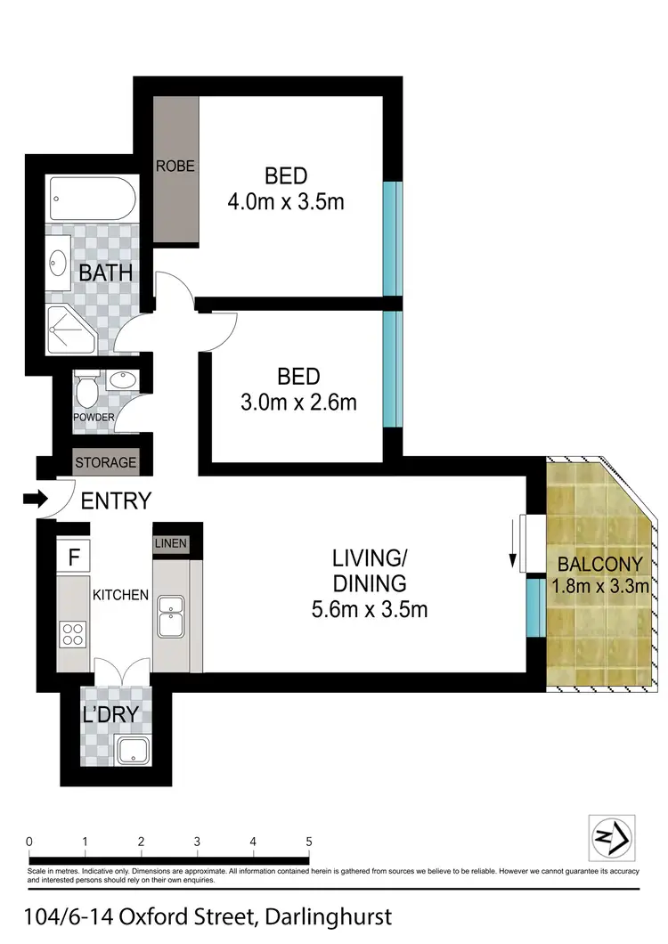Floorplan of Homely apartment listing, 104/6-14 Oxford Street, Darlinghurst NSW 2010
