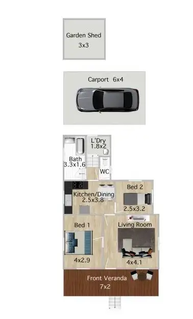 Floorplan of Homely house listing, 2A General Foch Street, One Mile QLD 4305