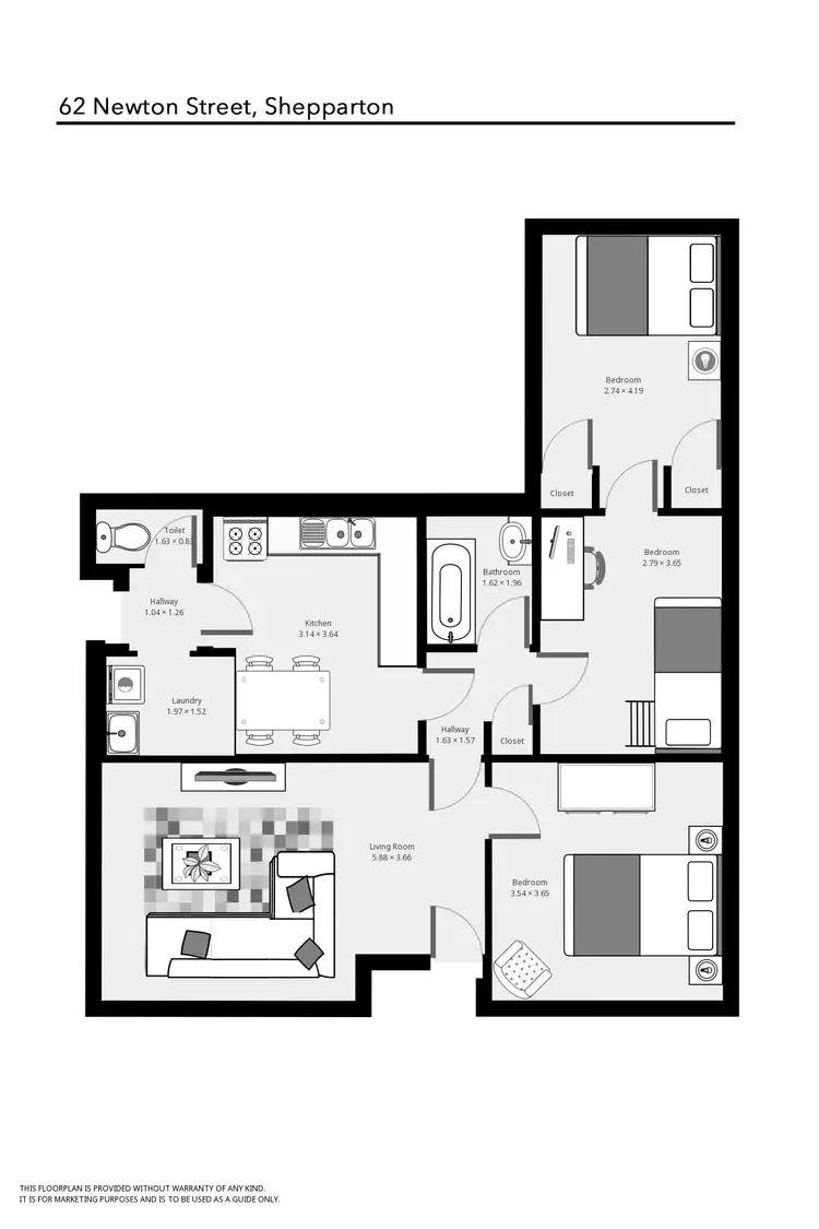 Floorplan of Homely house listing, 62 NEWTON STREET, Shepparton VIC 3630