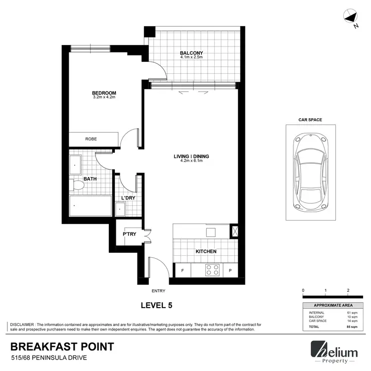 Floorplan of Homely apartment listing, 515/68 Peninsula Drive, Breakfast Point NSW 2137