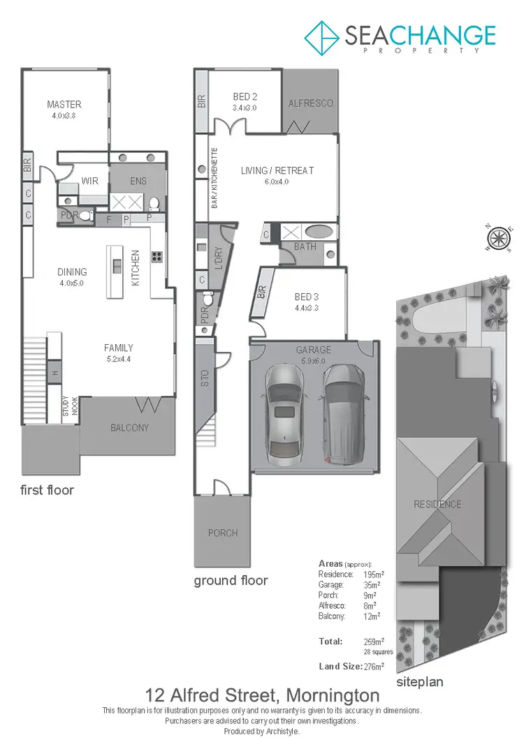 Floorplan of Homely house listing, 12 Alfred Street, Mornington VIC 3931
