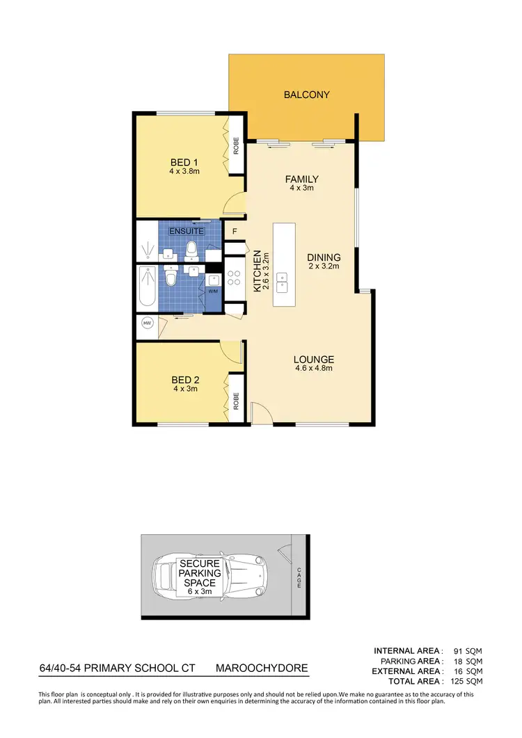 Floorplan of Homely unit listing, 64/40-54 Primary School Court, Maroochydore QLD 4558