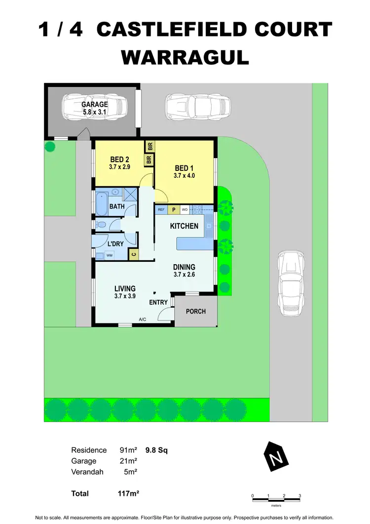 Floorplan of Homely unit listing, 1/4 Castlefield Court, Warragul VIC 3820
