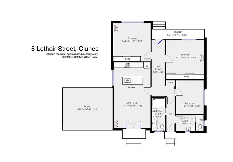 Floorplan of Homely house listing, 18 Lothair Street, Clunes VIC 3370
