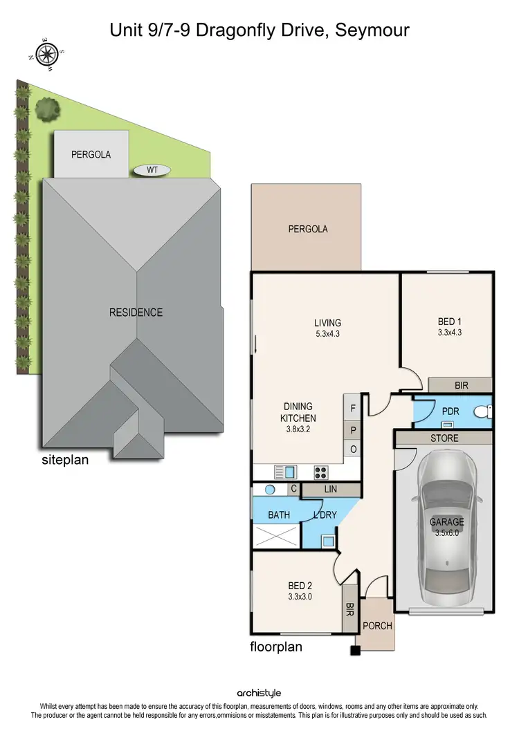 Floorplan of Homely unit listing, 9/1-7 Dragonfly Drive, Seymour VIC 3660