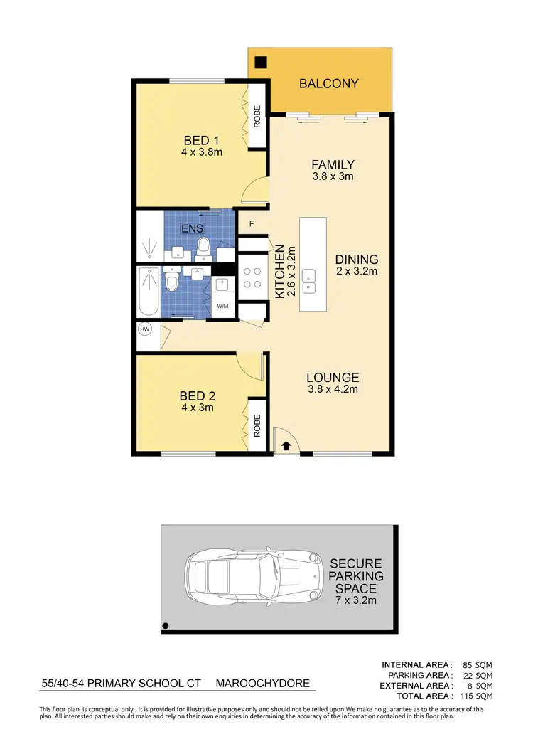 Floorplan of Homely unit listing, 55/40 Primary School Court, Maroochydore QLD 4558
