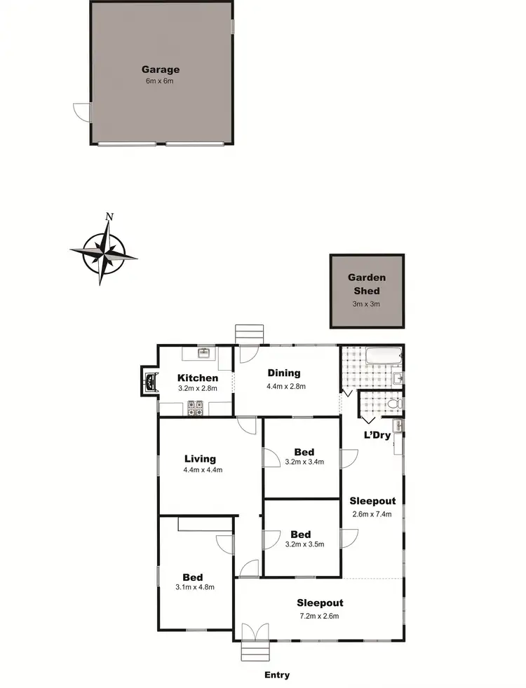 Floorplan of Homely house listing, 124 Kent Street, Oakey QLD 4401