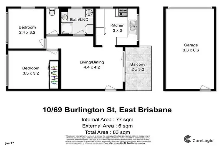 Floorplan of Homely unit listing, 10/69 Burlington Street, East Brisbane QLD 4169