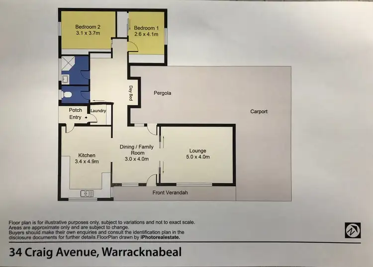 Floorplan of Homely house listing, 34 Craig Avenue, Warracknabeal VIC 3393