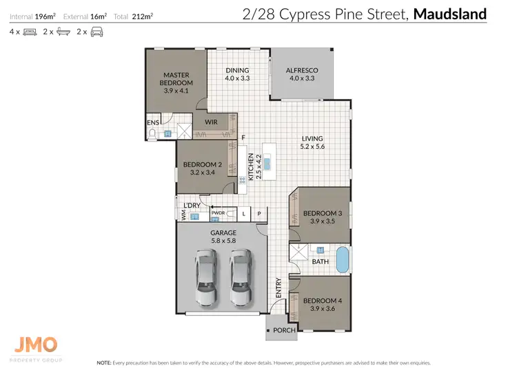 Floorplan of Homely semi-detached listing, 2/28 Cypress Pine Street, Maudsland QLD 4210