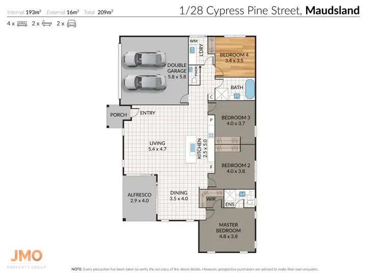 Floorplan of Homely semi-detached listing, 1/28 Cypress Pine Street, Maudsland QLD 4210