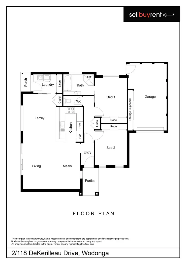 Floorplan of Homely unit listing, 2/118 DE KERILLEAU DRIVE, Wodonga VIC 3690