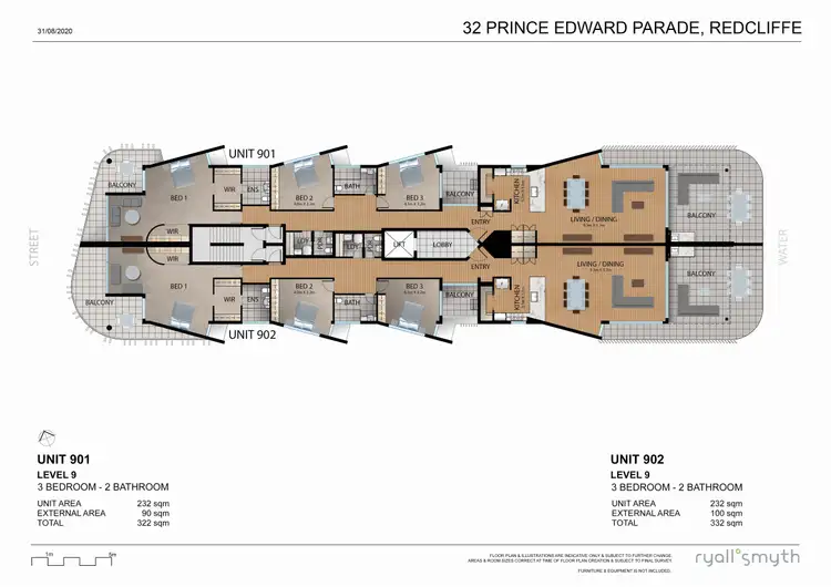 Floorplan of Homely apartment listing, 901/30-32 PRINCE EDWARD PARADE, Redcliffe QLD 4020