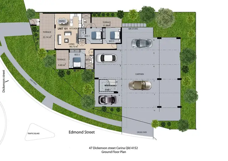 Floorplan of Homely unit listing, 1/47 Dickenson Street, Carina QLD 4152