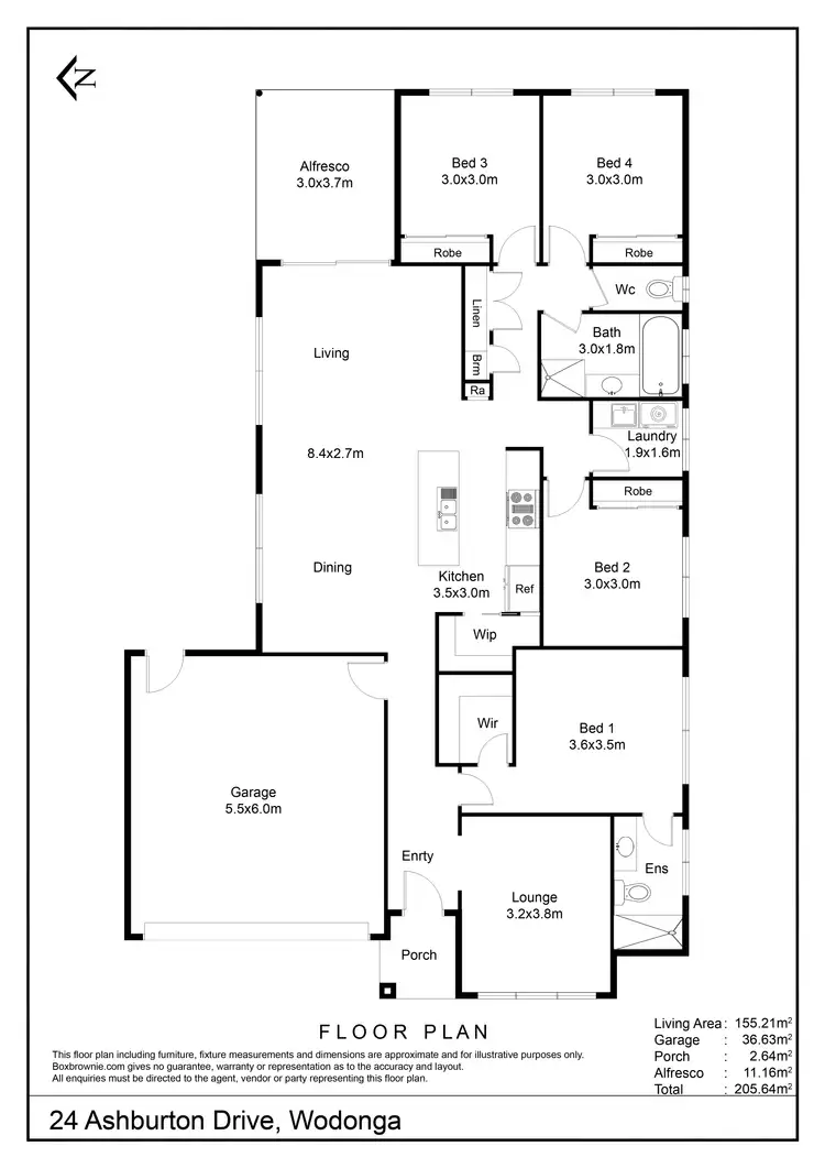 Floorplan of Homely house listing, 24 ASHBURTON CIRCUIT, Wodonga VIC 3690