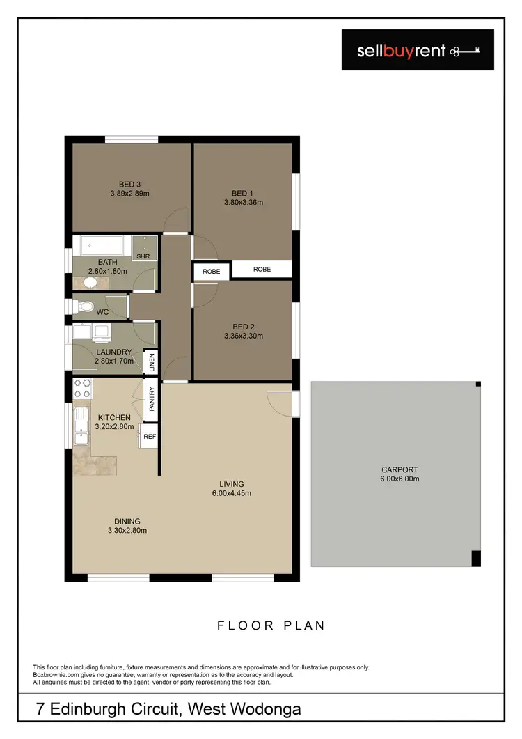 Floorplan of Homely house listing, 7 EDINBURGH CIRCUIT, Wodonga VIC 3690