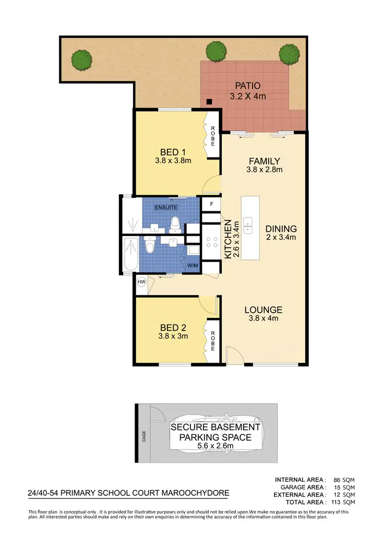 Floorplan of Homely unit listing, 24/40-54 Primary School Court, Maroochydore QLD 4558