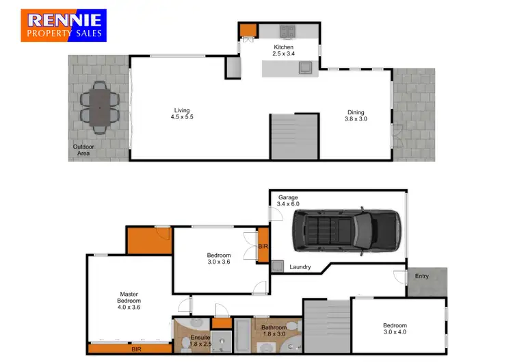 Floorplan of Homely townhouse listing, 1/86 Princes Street, Traralgon VIC 3844