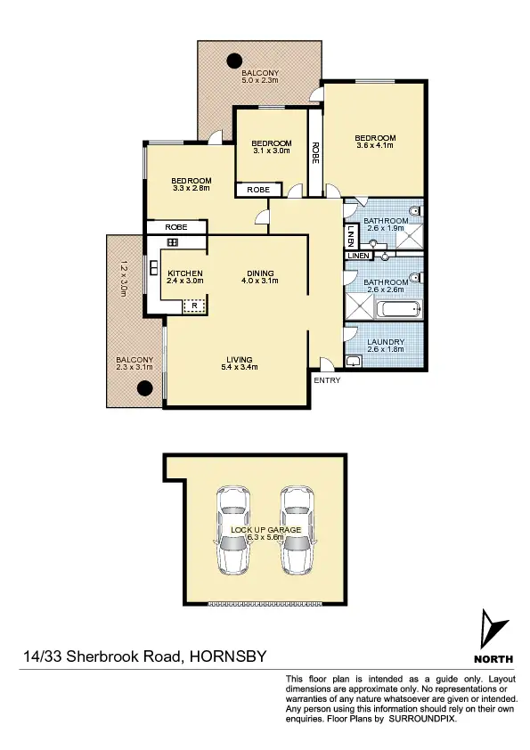 Floorplan of Homely apartment listing, 14/33-35 SHERBROOK ROAD, Hornsby NSW 2077