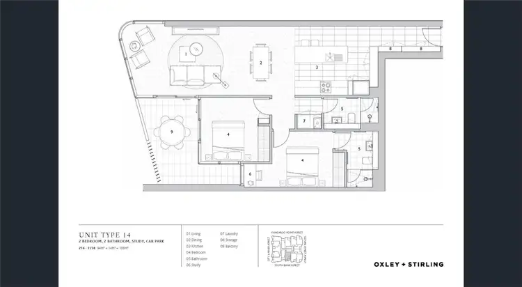 Floorplan of Homely apartment listing, 414/9 Christie Street, South Brisbane QLD 4101