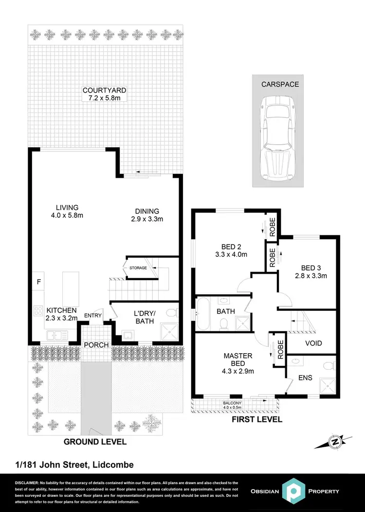 Floorplan of Homely townhouse listing, 1/181 John Street, Lidcombe NSW 2141