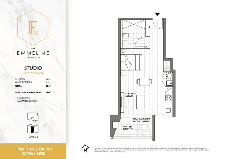 Floorplan of Homely apartment listing, 205/34-40A Falcon Street, Crows Nest NSW 2065