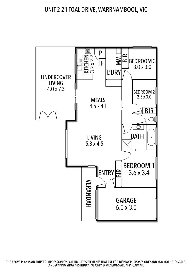 Floorplan of Homely townhouse listing, 2/21 Toal Drive, Warrnambool VIC 3280