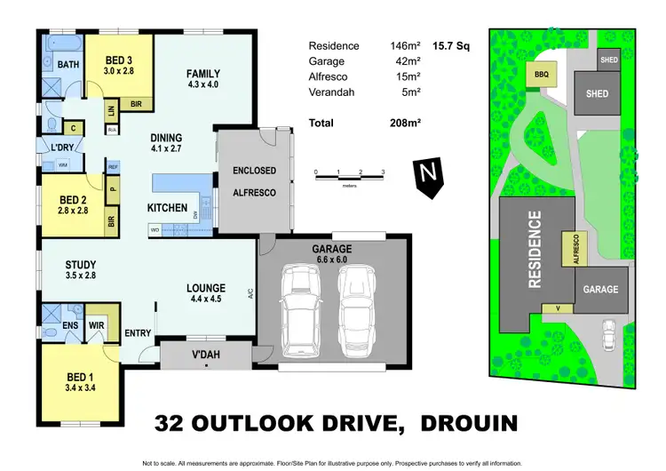 Floorplan of Homely house listing, 32 Outlook Drive, Drouin VIC 3818