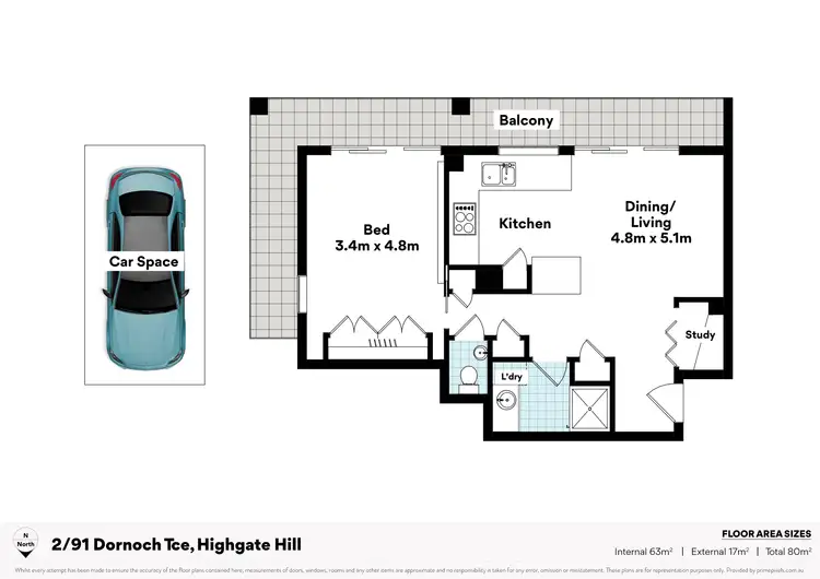 Floorplan of Homely apartment listing, 2/91 Dornoch Terrace, Highgate Hill QLD 4101