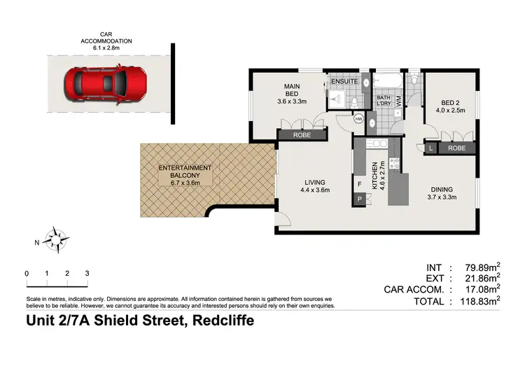 Floorplan of Homely unit listing, 2/7A Shields Street, Redcliffe QLD 4020