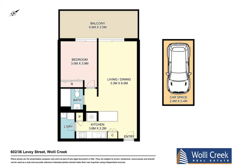 Floorplan of Homely apartment listing, 602/36-42 Levey Street, Wolli Creek NSW 2205