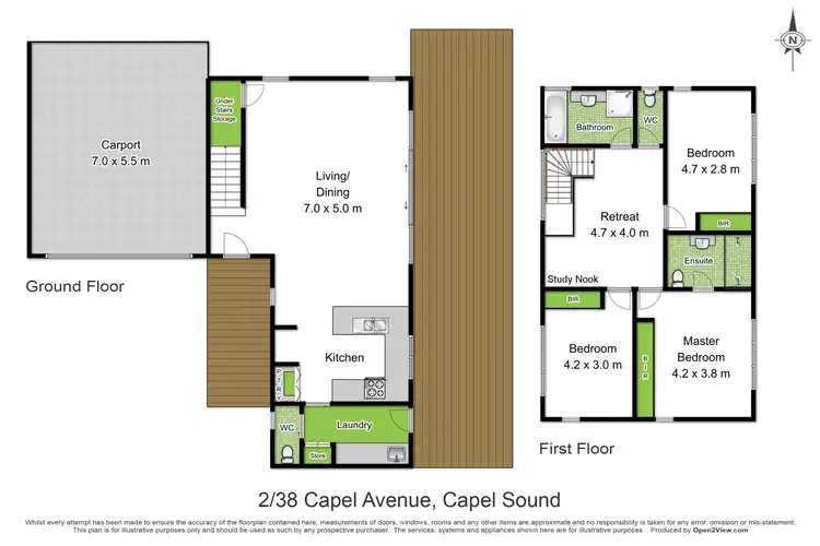 Floorplan of Homely townhouse listing, 2/38 Capel Avenue, Capel Sound VIC 3940