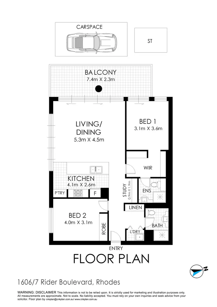 Floorplan of Homely apartment listing, Level 16/7 Rider Boulevard, Rhodes NSW 2138