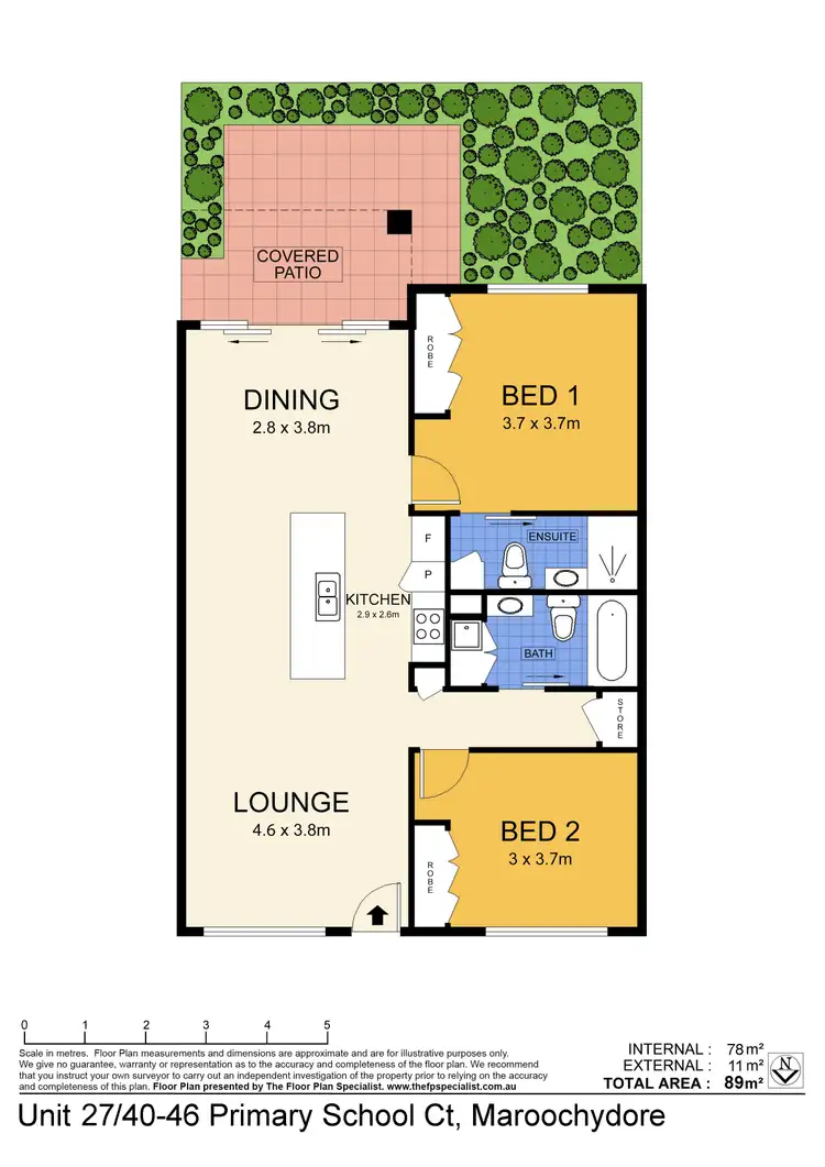 Floorplan of Homely unit listing, 27/40-54 Primary School Court, Maroochydore QLD 4558
